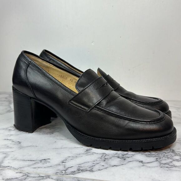 J. Crew Lug Sole Heeled Penny Loafers 10 - Picture 1 of 8